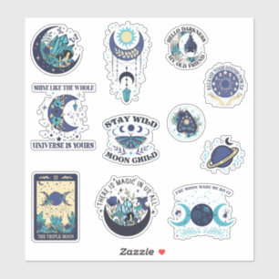 Pegatina Paquete de Stickers de Bruja Luna Mística