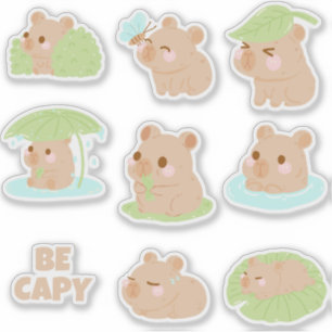 Pegatina Paquete de stickers de capibara kawaii lindo
