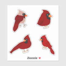 Paquete de Stickers de Cardenal de Dibujos Animado