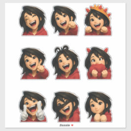 Pegatina Paquete de Stickers de Chica Divertida y Linda Per