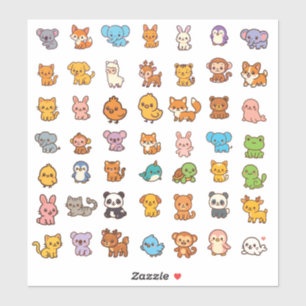 Pegatina paquete de stickers de dibujos animados de animale