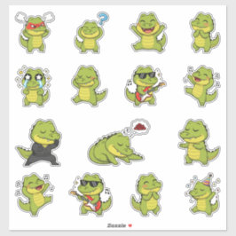 Pegatina Paquete de Stickers de Emoji de Cocodrilo Adorable