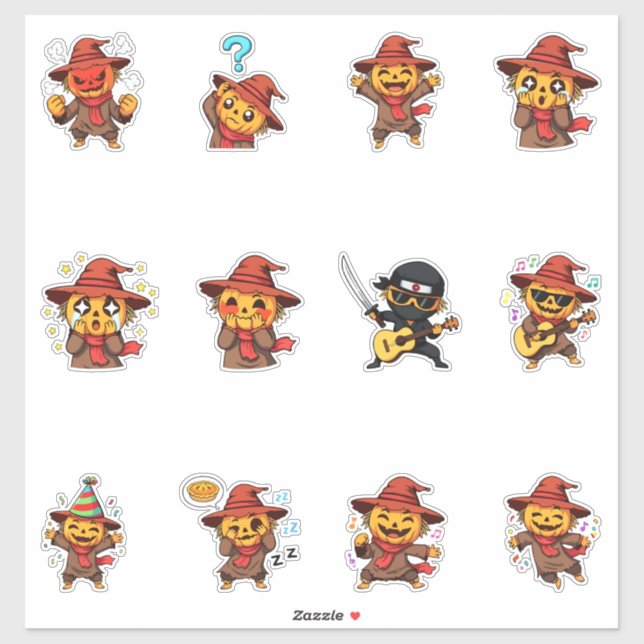 Pegatina Paquete de Stickers de Emoji de Espantapájaros Ado (Hoja)