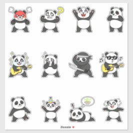 Pegatina Paquete de Stickers de Emoji de Panda Adorable