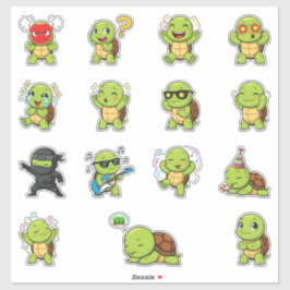 Pegatina Paquete de Stickers de Emoji de Tortuga Adorable