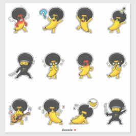 Pegatina Paquete de Stickers de Emoji Retro de Banana Afro