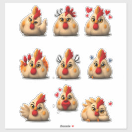 Pegatina Paquete de Stickers de Gallina Divertida — Gallo R