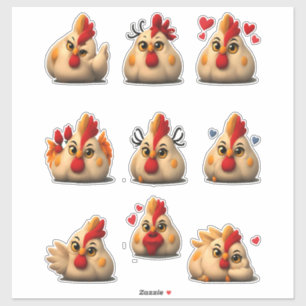 Pegatina Paquete de Stickers de Gallina Divertida — Gallo R
