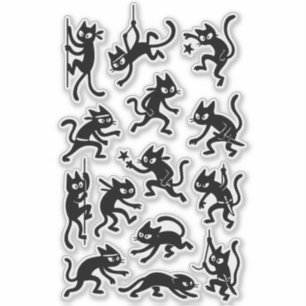 Pegatina Paquete de Stickers de Gatos Ninja – Guerra Divert