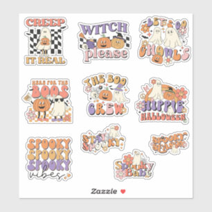 Pegatina Paquete de Stickers de Halloween Fantasmas Retro L