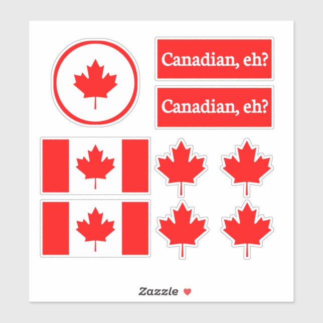 Pegatina Paquete de Stickers de Hoja de Arce Canadiense,,ca (Hoja)