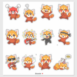Pegatina Paquete de Stickers de Panda Rojo Adorable — Expre