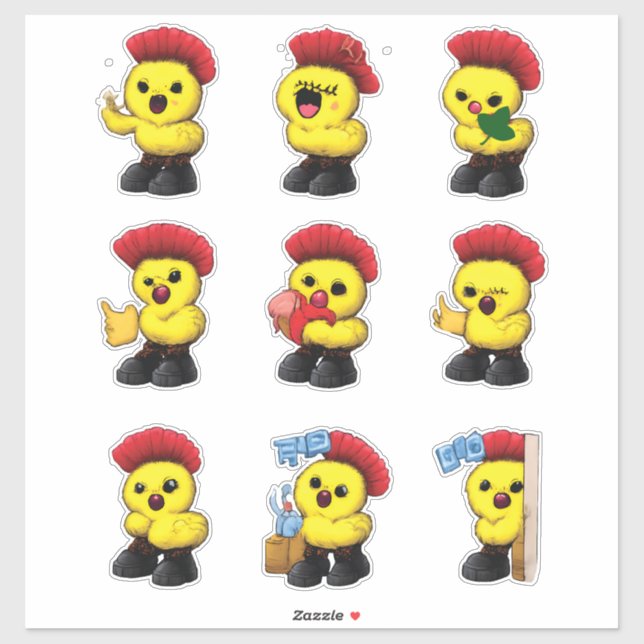 Pegatina Paquete de Stickers de Pollito Bebé Adorable — Pol (Hoja)