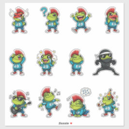 Pegatina Paquete de Stickers de Rana Punk Divertida — Rana 