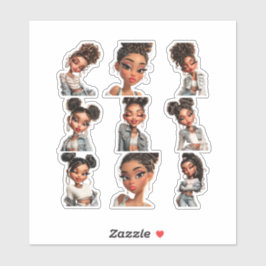 Pegatina Paquete de Stickers Glow Getter | 9 Retratos de Mo