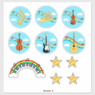Pegatina Paquete de Variedad de Instrumentos Musicales Stic