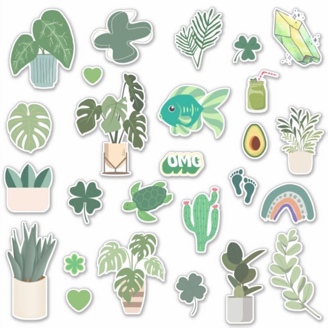 Pegatina Paquete estético verde (Anverso)