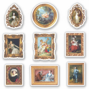 Pegatina Paquete Set de arte de Rococo famoso