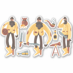 PEGATINA PAQUETE VECTOR DE PIRATES