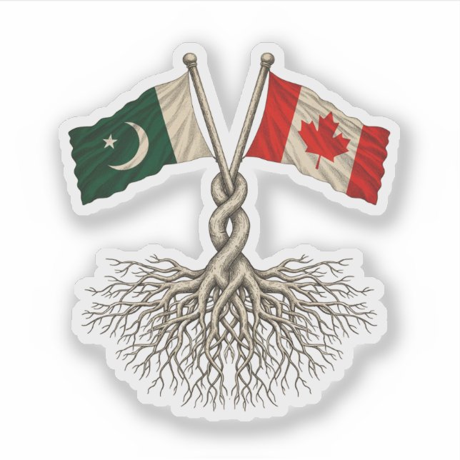 Pegatina Paquistaní-canadiense (Anverso)