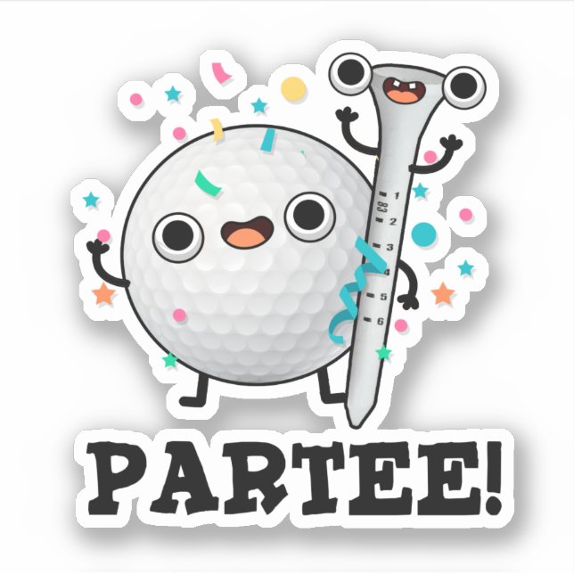 Pegatina Par-Tee Funny Golf Pun (Anverso)