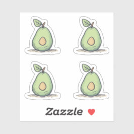 Pegatina Par verde suave de color de agua