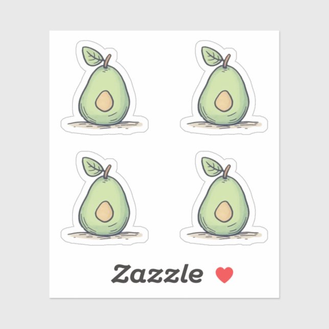 Pegatina Par verde suave de color de agua (Hoja)