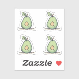 Pegatina Par verde suave de color de agua