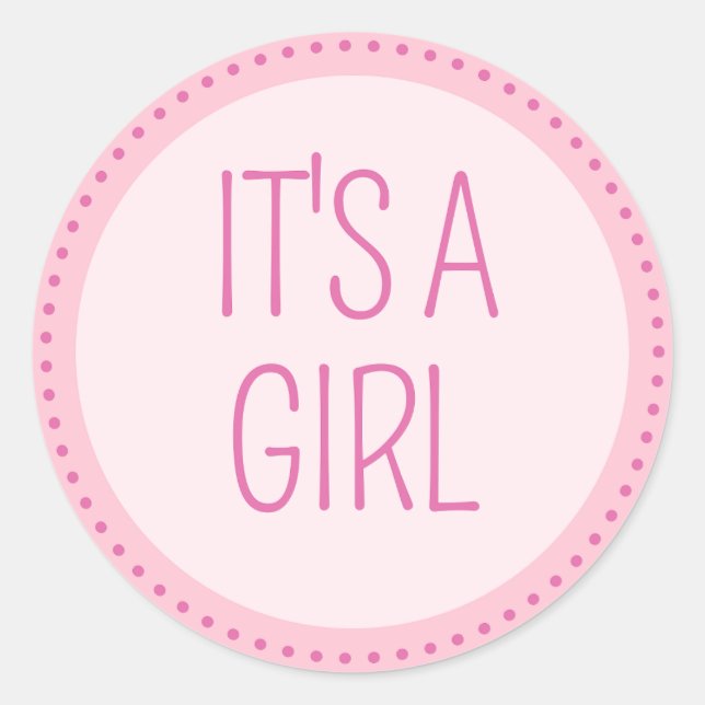 Pegatina para Baby Shower para niña (Anverso)