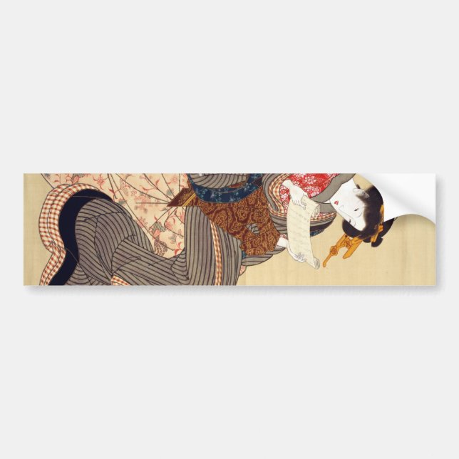 Pegatina Para Coche 女, 国 貞 Mujer, Kunisada, Ukiyo-e (Frente)