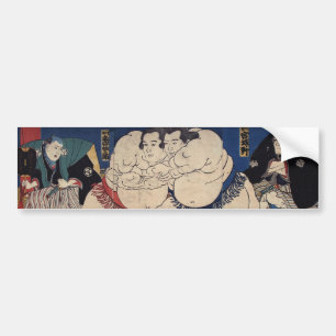 Pegatina Para Coche 相 撲, 国 芳 lucha contra el sumo, Kuniyoshi, Ukiyo-e