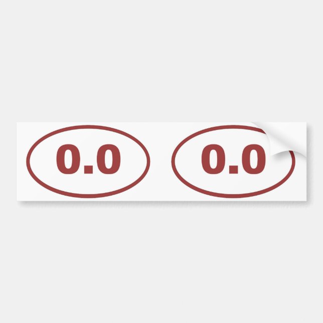 Pegatina Para Coche 0,0 ovalado (Frente)