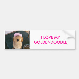 PEGATINA PARA COCHE 100_0605, AMO MI GOLDENDOODLE