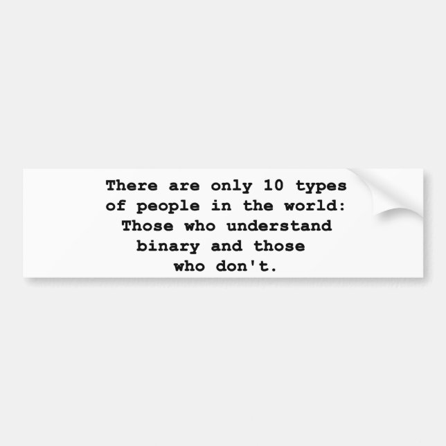 Pegatina Para Coche 10 tipos de gente (Frente)