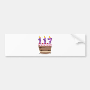 Pegatina Para Coche 117 años en el pastel de cumpleaños