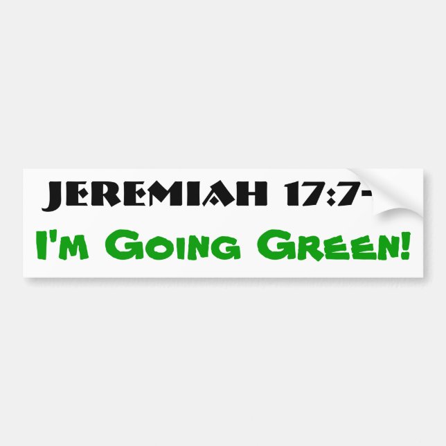 Pegatina Para Coche 17:7 de Jeremiah - verde que va 8 (Frente)