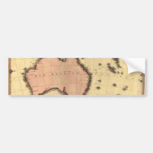 Pegatina Para Coche 1818 mapa de Australasia - Australia, Nueva