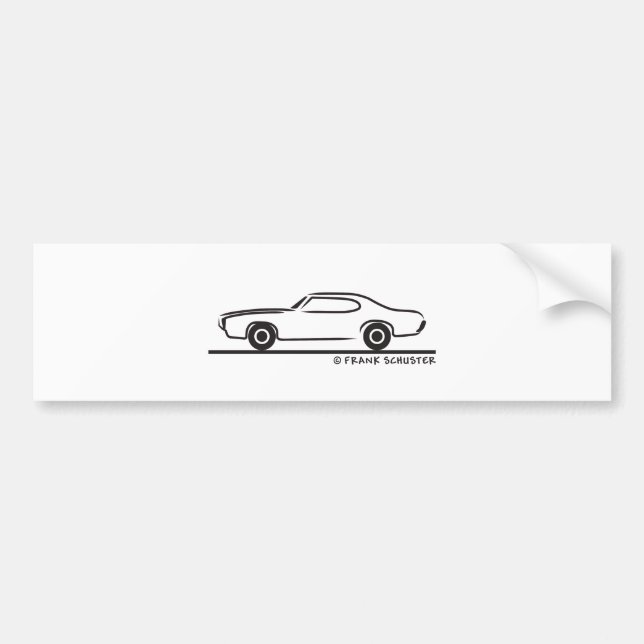 Pegatina Para Coche 1969 Pontiac GTO Coupe (Frente)