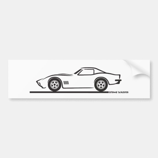 Pegatina Para Coche 1970-72 Corvette (Frente)