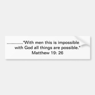 Pegatina Para Coche 19:26 de Matthew del verso de la biblia