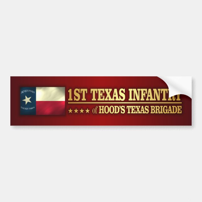 Pegatina Para Coche 1.ª Infantería de Texas (BA2) (Frente)