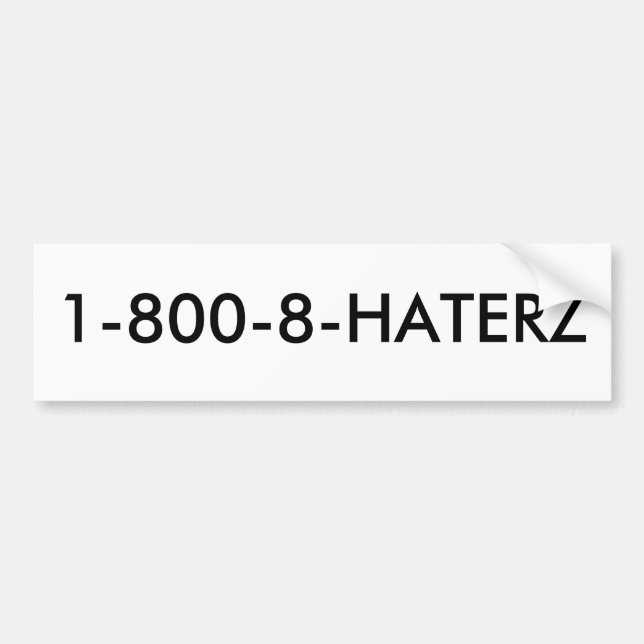 PEGATINA PARA COCHE 1-800-8-HATERZ (Frente)