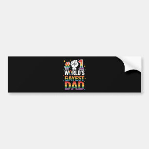 Pegatina Para Coche #1 Papá Gay Más Gay Del Mundo Divertido Día Del Pa