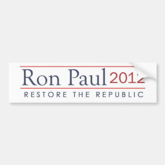 Pegatina Para Coche 2012 ronpaul_restore_the_republic