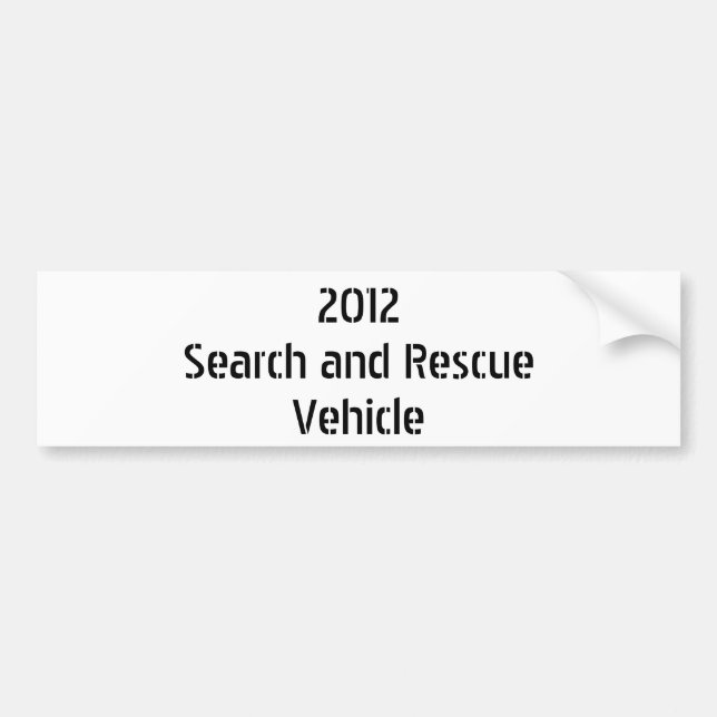 Pegatina Para Coche 2012Search y RescueVehicle (Frente)