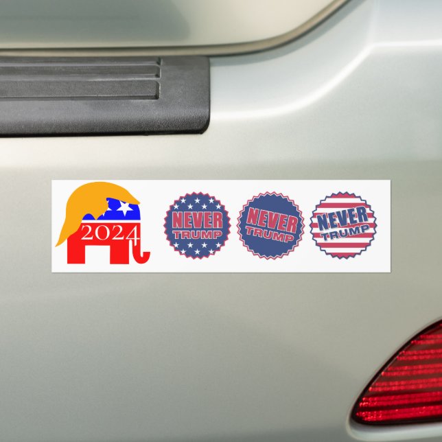 Pegatina Para Coche 2024 Nunca Trump Thunder_Cove (en coche)