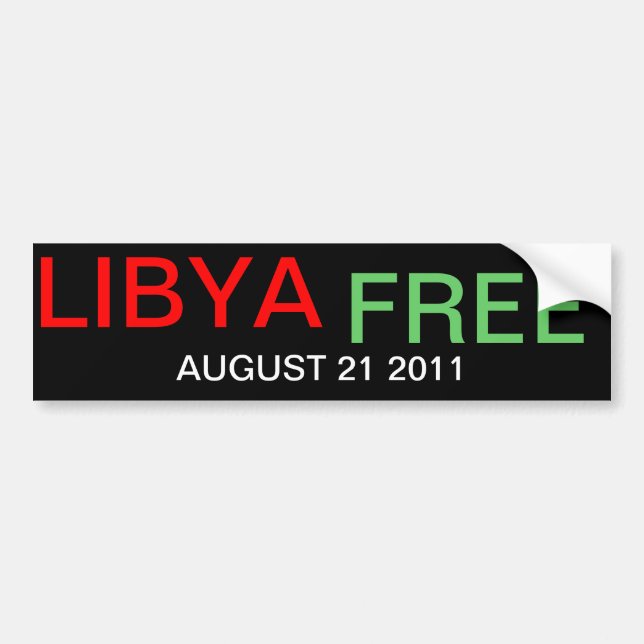 PEGATINA PARA COCHE 21 DE AGOSTO DE 2011 LIBIA GRATUITA (Frente)