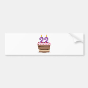 Pegatina Para Coche 22 años en el pastel de cumpleaños