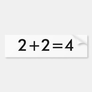 PEGATINA PARA COCHE 2+2=4
