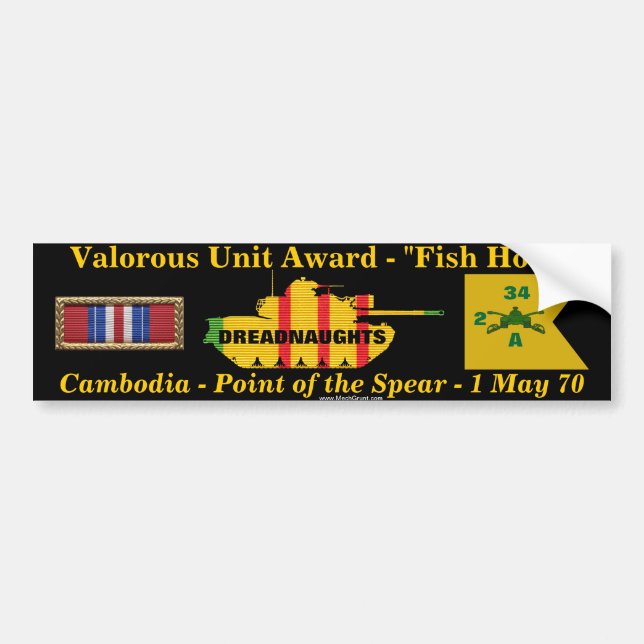 Pegatina Para Coche 2/34o Unidad valerosa de la armadura - Camboya (Frente)